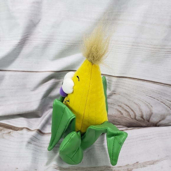 Vintage Toy Box Corn On The Cob Anthropomorphic Plush Toy 8 Inch Faux Leather - Picture 5 of 9